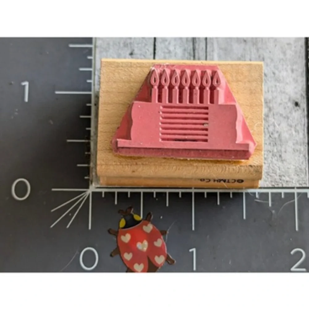 CTMH Birthday Cake Candles Rubber Stamp Wood #E32